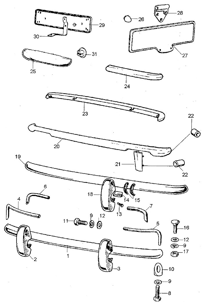 コナーバー穴付きバンパー(ステンレス製)　MINI　SPARES